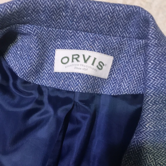 ORVIS Blue Wool Tweed Blazer - Picture 10 of 13